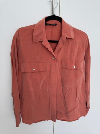 ZARA Bluse Hemd Gr.XS orange/korall, leichte Frühlingsbluse