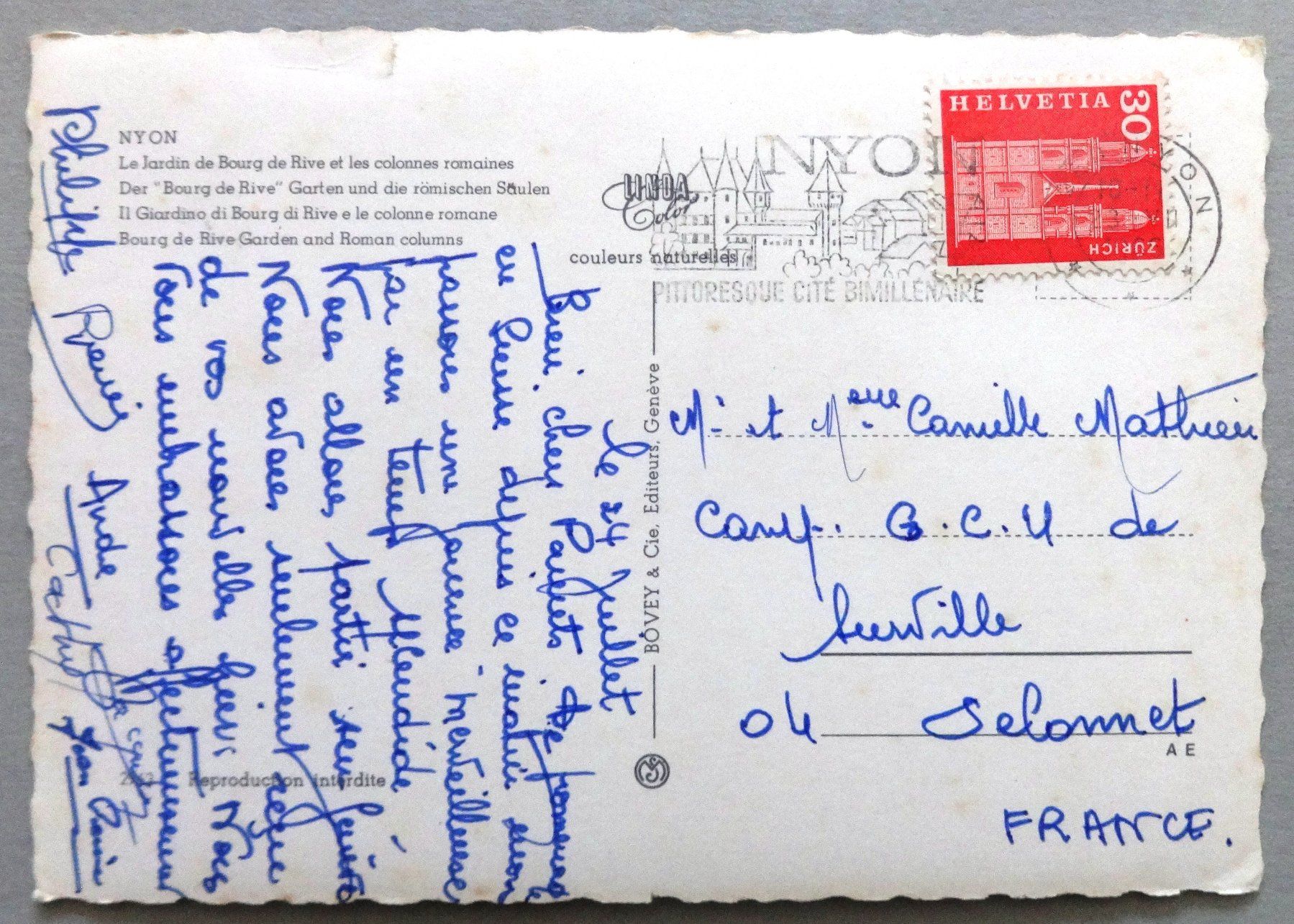 Ansichtskarten: Nyon - Le Jardin du Bourg de Rive – Defekt aus Fétigny von Billy2miny 1