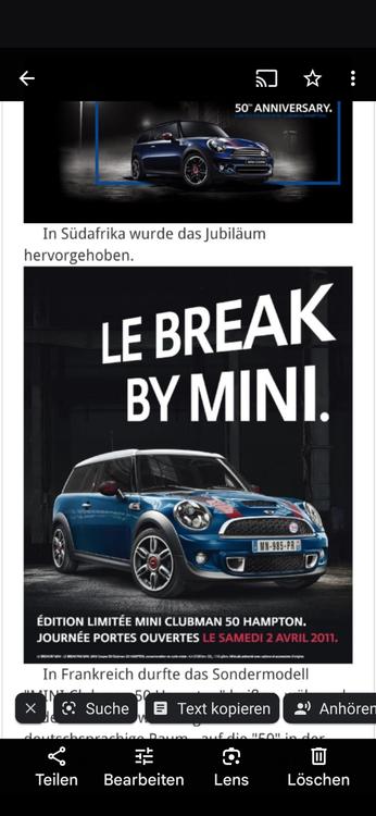 Mini clubman sd 50th anniversary edition Hampton BMW defekt