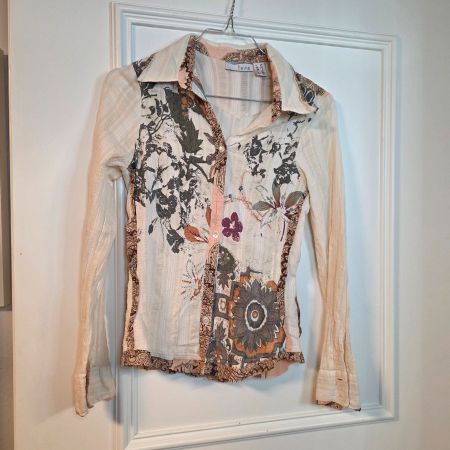Heine Designer Bluse XS – 100% Baumwolle 🌸
