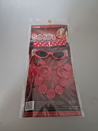 60er Jahre Set: Kette, Tuch, Brille, neu!