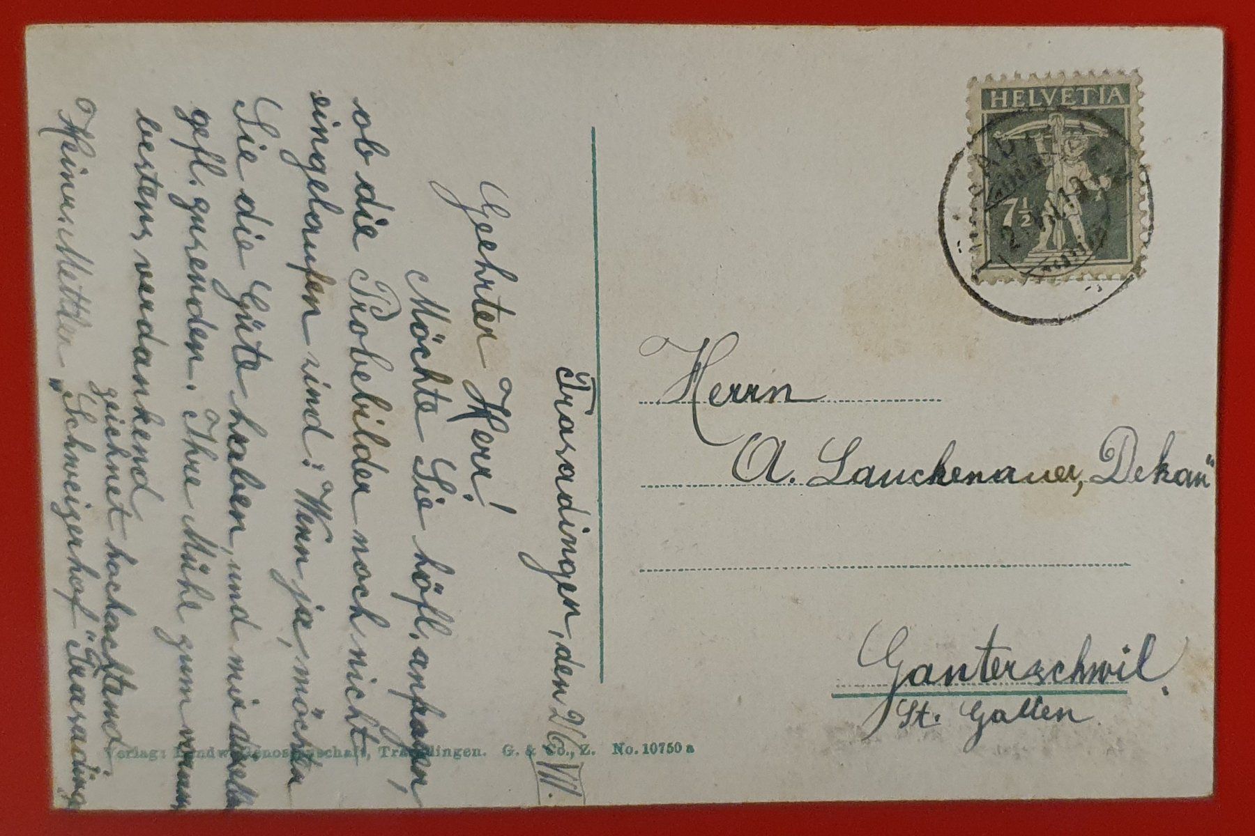 Ansichtskarten: Trasadingen 1919 – Gebraucht aus Kreuzlingen von Rschweiz1 1