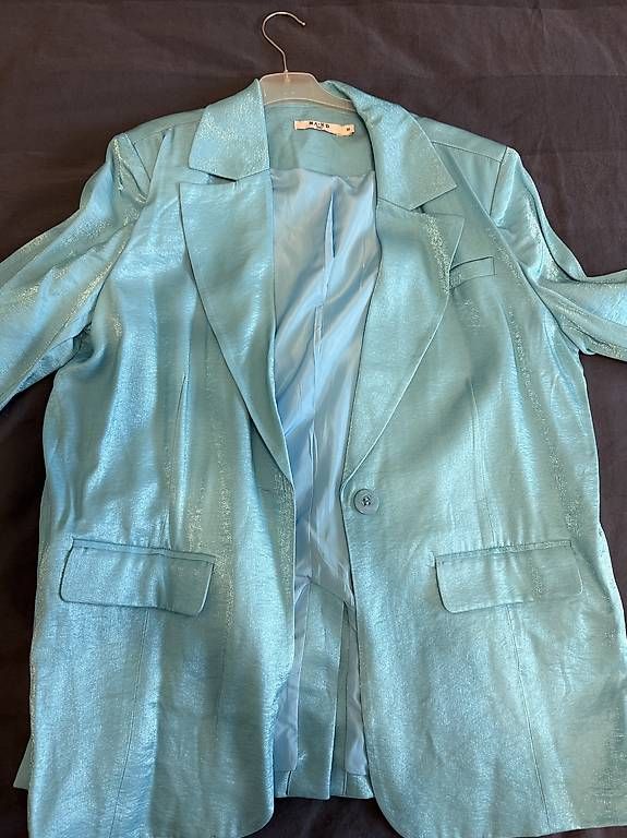 Jacken: Schicker Blazer NA-KD Gr. 38 Türkis Glitzer Elegant – Gebraucht aus Luzern von Lorena.haj 2
