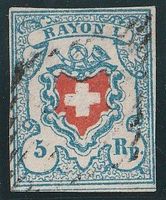 Schweiz-RAYON I-ohne Kreuzeinfassung Nr.17 II Befundanzeige