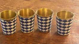 4 Vodkabecher feuervergoldet  Russland Cloissonné