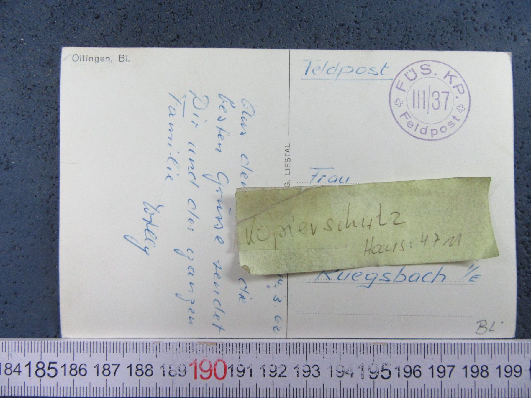 Cartoline postali: OLTINGEN BL AK 1962 FELDPOST – Usato da Ettingen venduto da Hausi4711 2