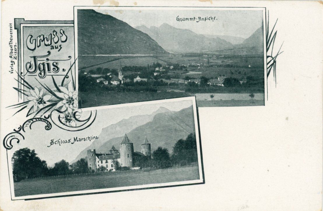 Cartoline postali: Igis   GR  bei Laandquart  -  Gesamtansicht    ca. 1900 – Usato da Brig venduto da Valcards54
