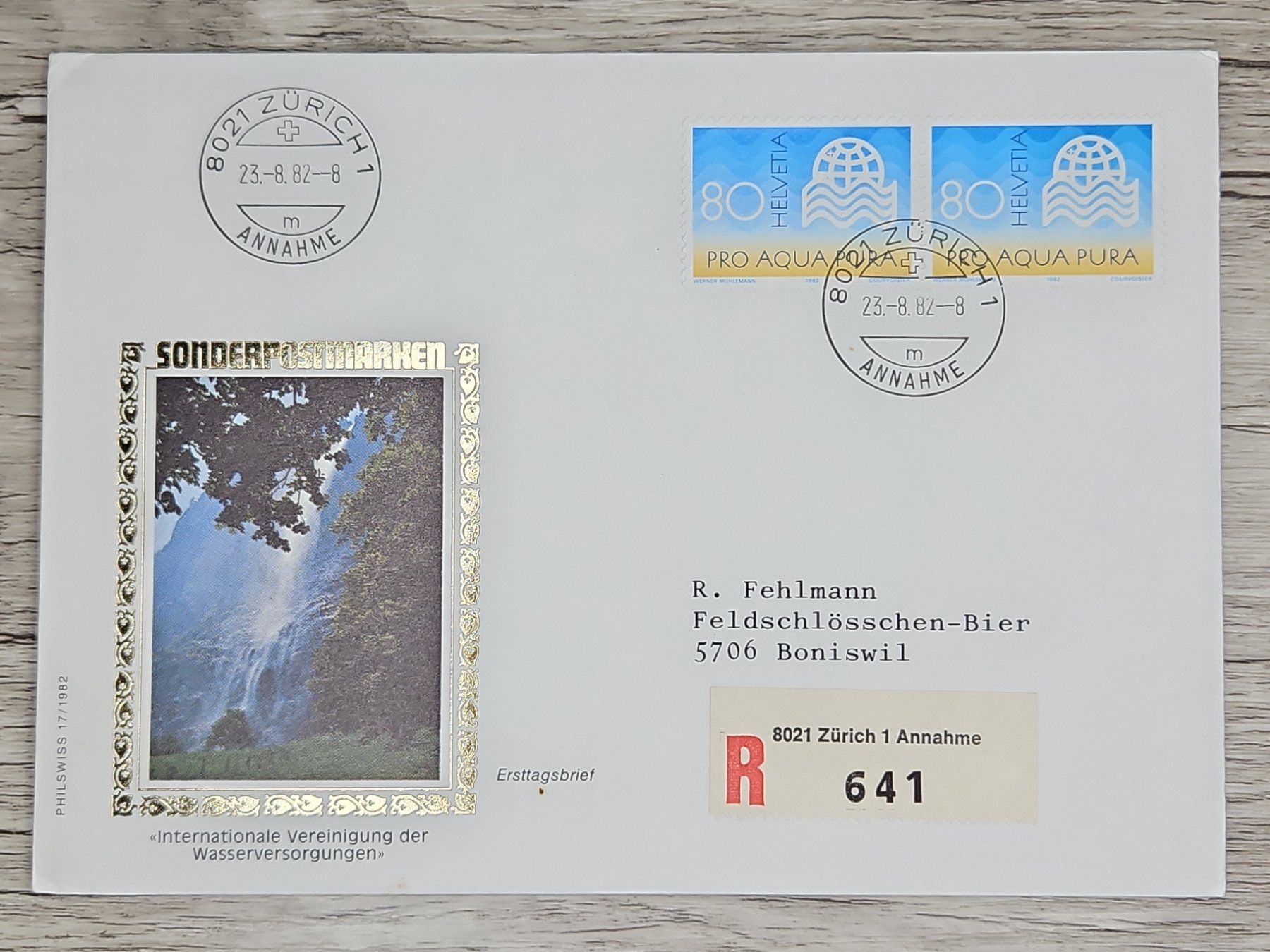 Tutti i francobolli: CL01 Enveloppe + Timbre Suisse 1982 – Usato da Cousset venduto da Patrick_Collections