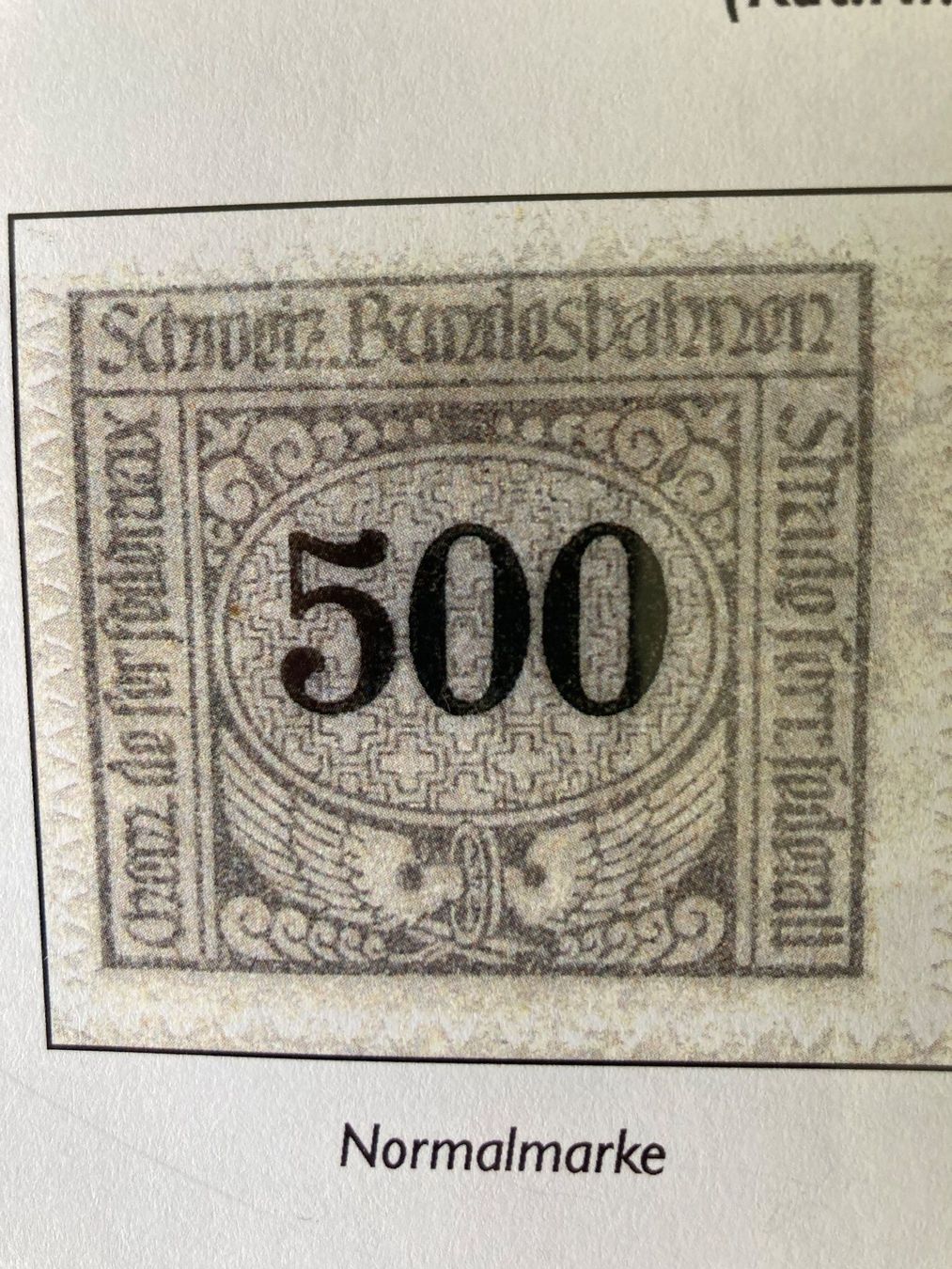 Tutti i francobolli: Schweizer Briefmarken Abarten 500 Rp. Flügelrad silbern – Usato da Mönchaltorf venduto da Tschibi 2