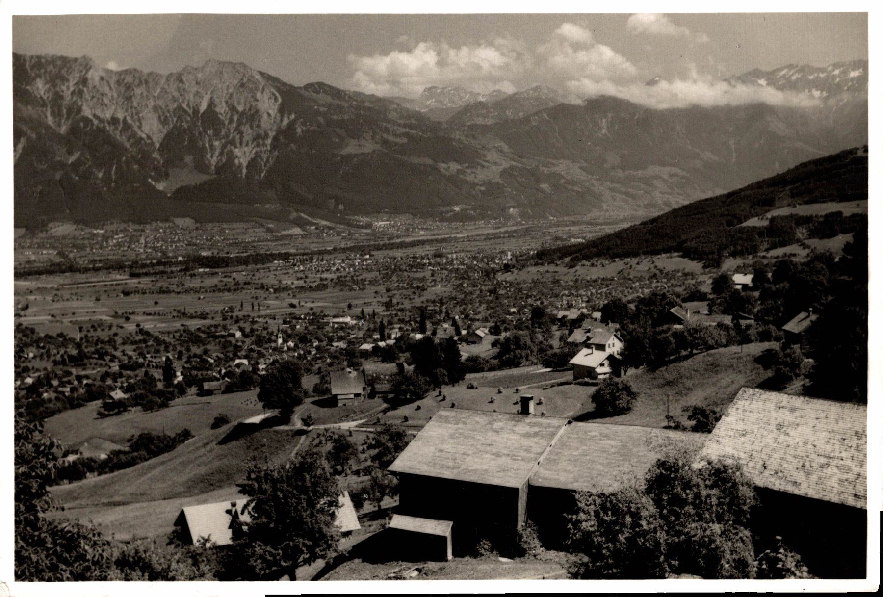 Ansichtskarten: Grabserberg, Blick ins Rheintal – Gebraucht aus Bronschhofen von Astore