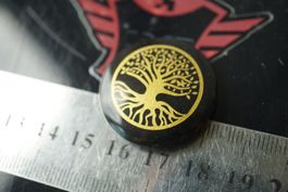 Obsidian Disc 30x6mm "Baum des Lebens" inkl porto