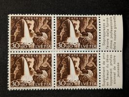 4er Block Pro Patria 1954 * mit Tabs SBK B69 R ital. u. fran