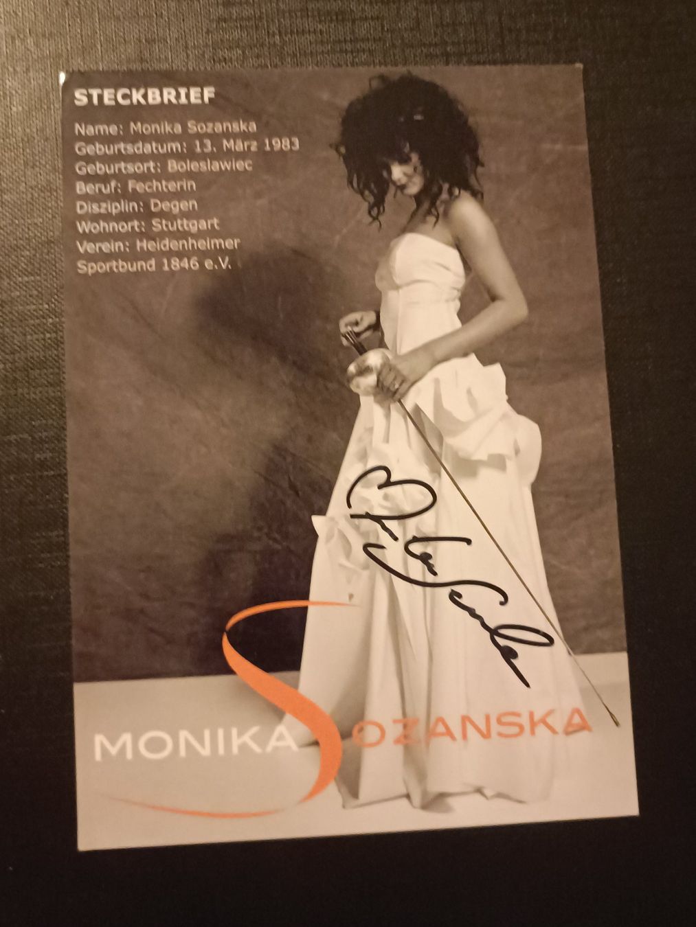 Autografi: Monika Sozanska - handsignierte Autogrammkarte – Usato da Menziken venduto da Autogramme
