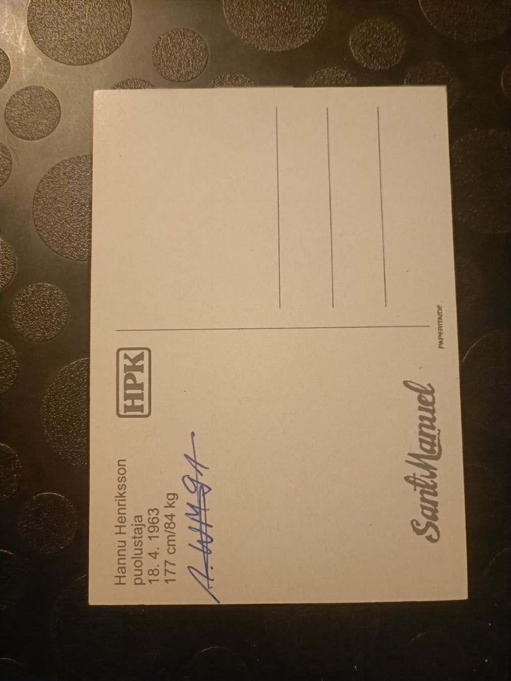 Autografi: Hannu Henriksson - handsignierte alte Karte – Usato da Menziken venduto da Artographs 1