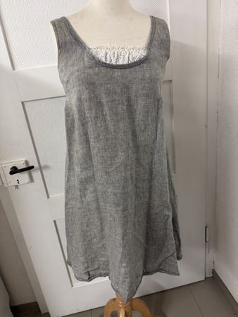 Luftiges Leinen Sommerkleid, Grau, Gr. S, Top Zustand