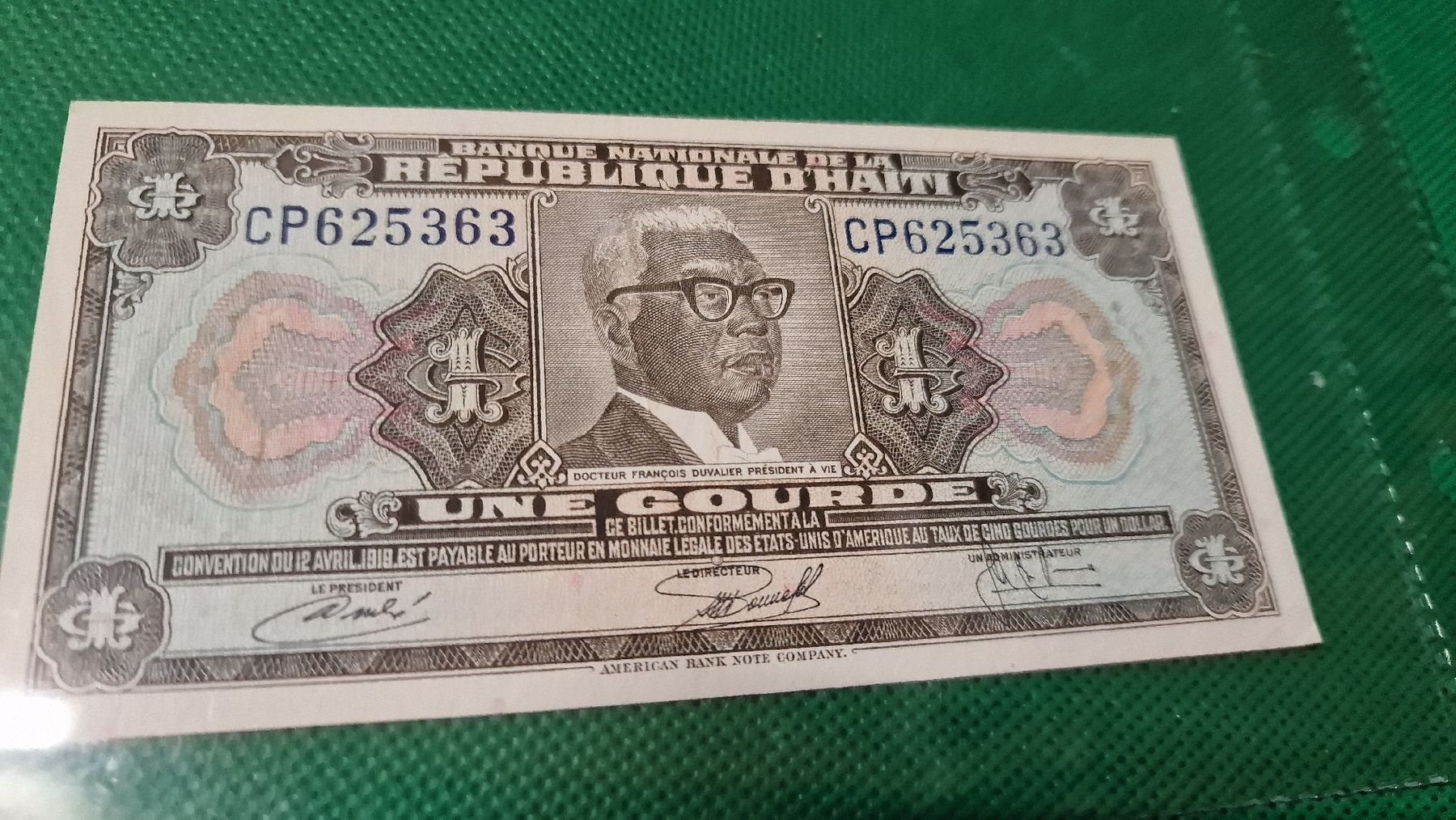 Banconote: Banknote Haiti 1979 NEU – Nuovo e nell'imballaggio originale da Herisau venduto da Antiques.AR