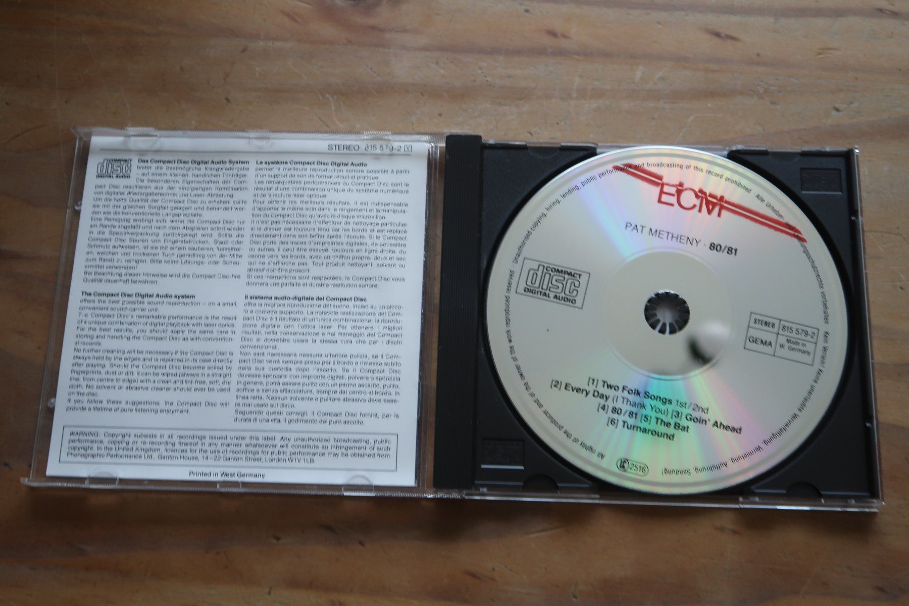 CD: PAT METHENY - 80/81 - CD – Usato da Basel venduto da Patiscat 3