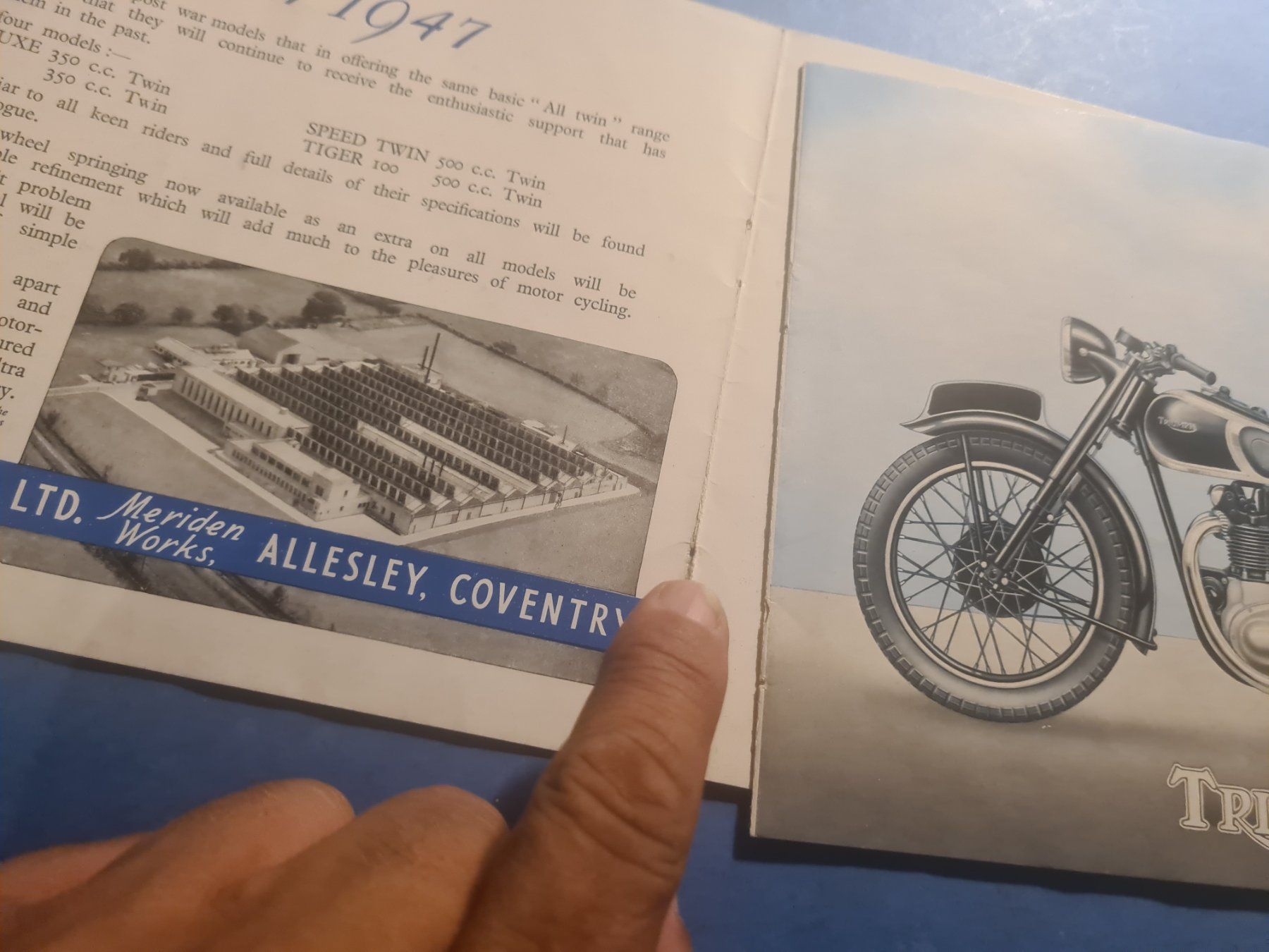 Triumph Dokumente: TRIUMPH  MOTORCYCLE  1947  BROCHURE  VINTAGE – Defekt aus Bellevue von BURGOLMANIA 7