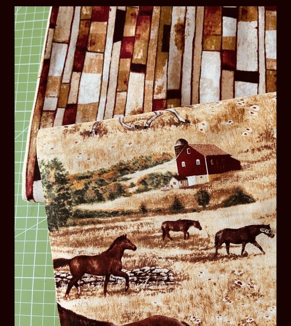 Tessuti: Patchworkstoffe 2er Set Pferdekoppel/Hauswand – Nuovo (secondo la descrizione) da Seuzach venduto da KreativmitStoff