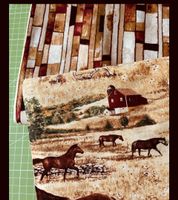Patchworkstoffe 2er Set Pferdekoppel/Hauswand
