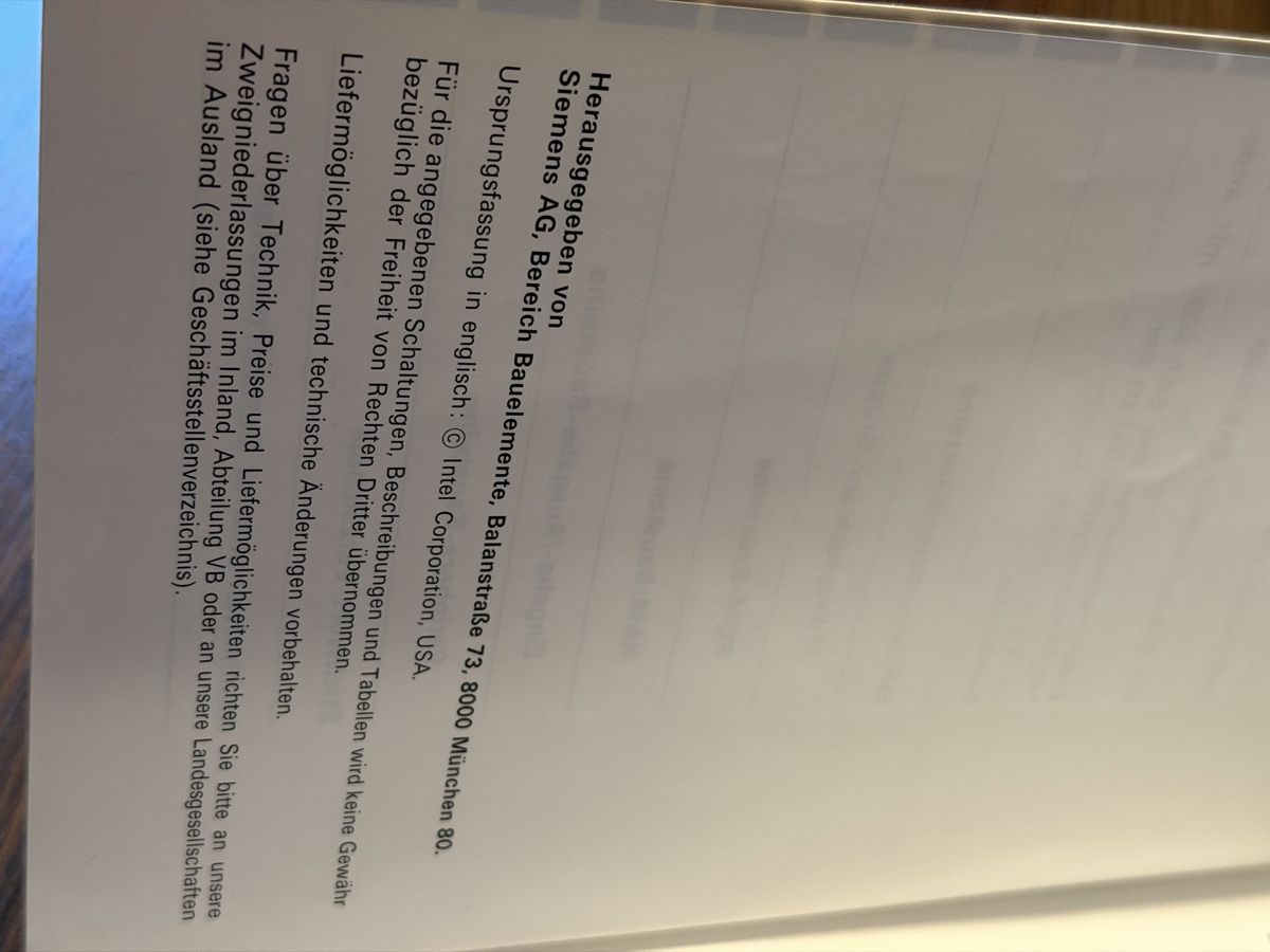 Bücher: Intel Siemens Mikroprozessor Datenbuch SAB 8080 1976/77 – Gebraucht aus BADEN von Sprinz 2