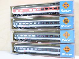 ROCO 4 x SBB Personenwagen - Spur N - Set