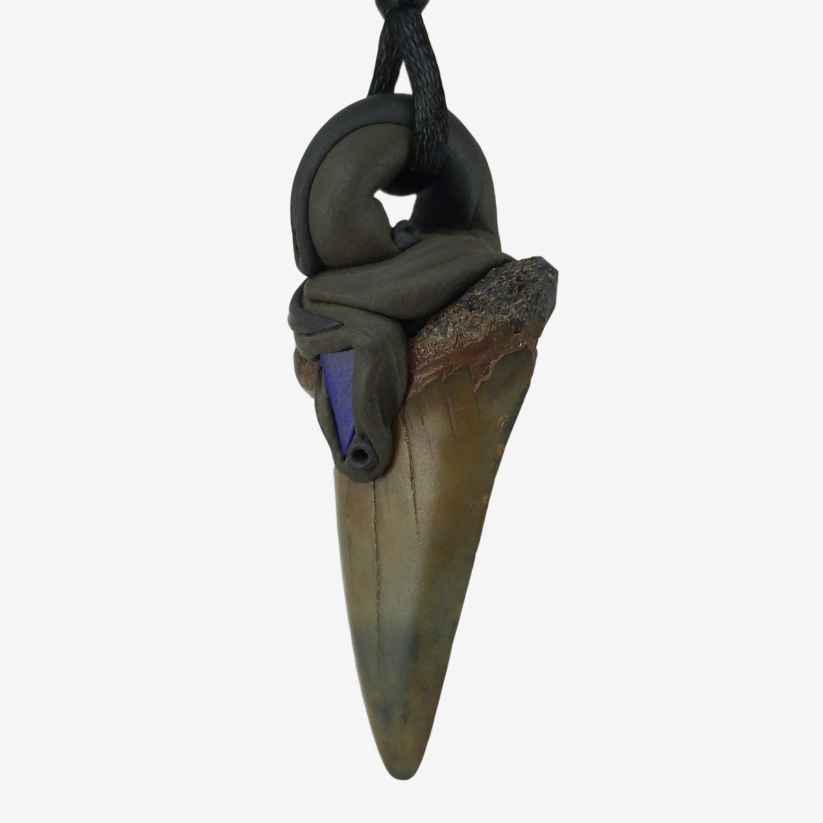 Fossilien: Mako Haifischzahn fossiliert mit eingefasstem Lapislazuli – Neu und originalverpackt aus Meilen von Kaleidoskopia 1