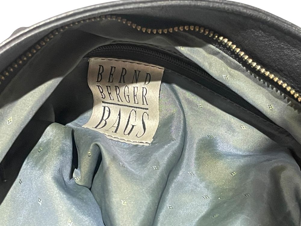 BERND BERGER BAGS ECHT LEDER TASCHE ALLTAGSBEGLEITER BLACK Gebraucht 