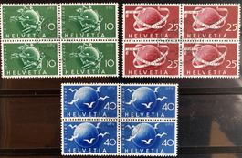 1949, Viererblock Serie 75 Jahre UPU, SBK 125 Fr.