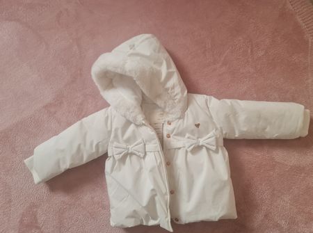 Kinder Winterjacke weiss Grösse 80 mit Kapuze Next
