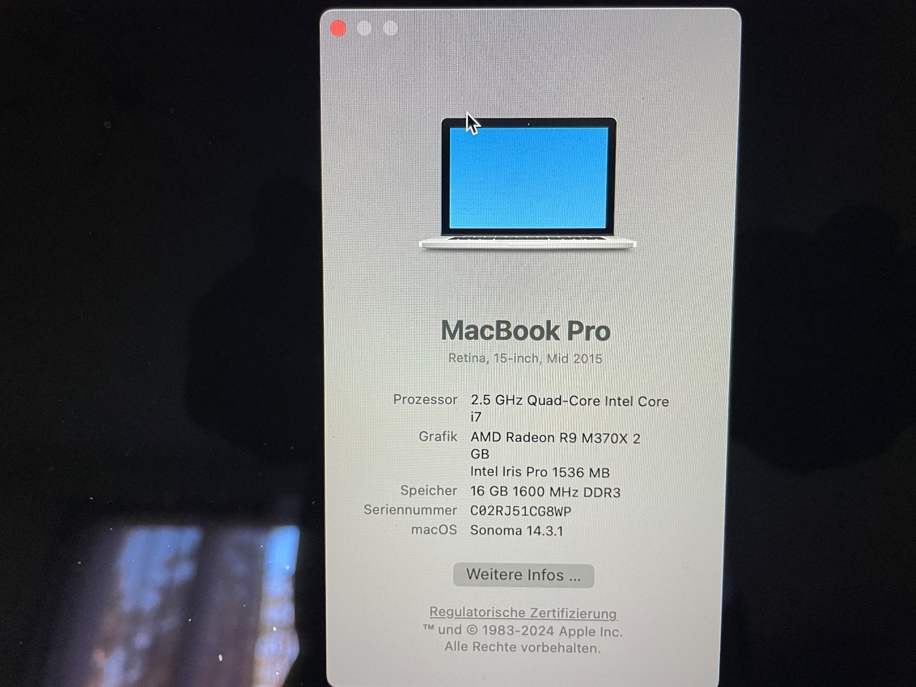 Apple Notebooks: MacBook Pro 15 Mid 2015 DG – Defekt aus Zürich von  1