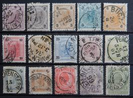 Österreich Kat. 69-83 gest. 1899