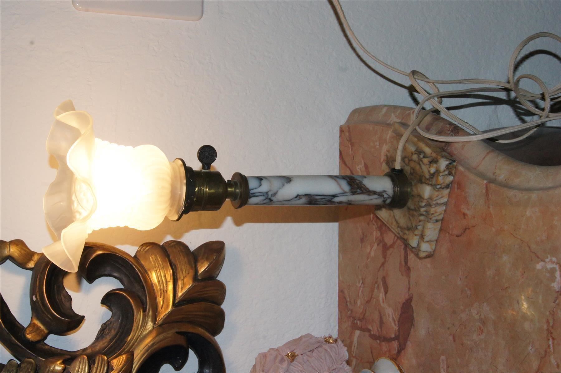 Lampen: Antike Lampe mit Marmorfuss & Cloche – Gebraucht aus Geroldswil von ARTEFACTO 1