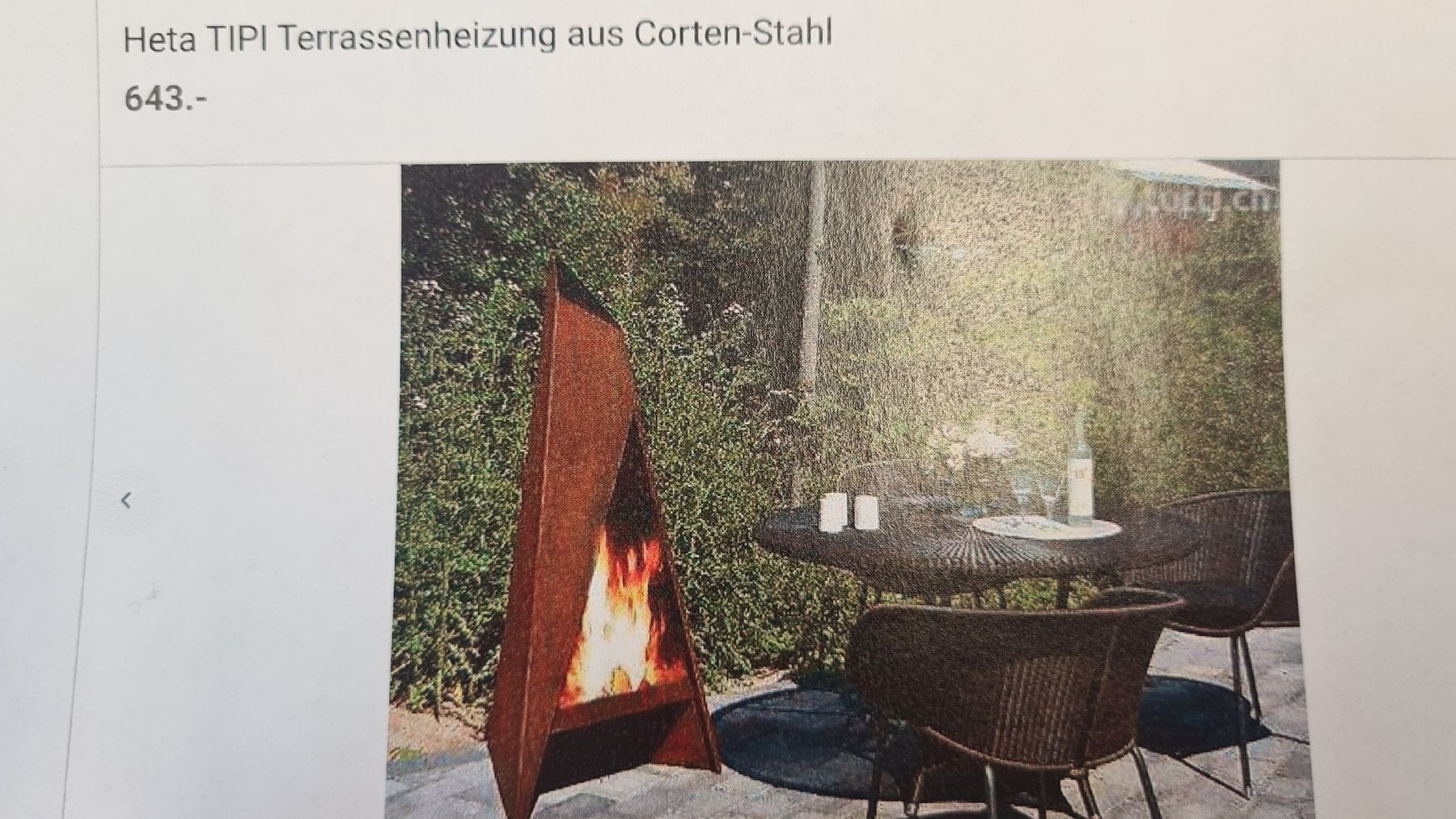 Griglie: Feuerstelle Cortenstahl – Nuovo e nell'imballaggio originale da Ehrendingen venduto da Chemifeger 1