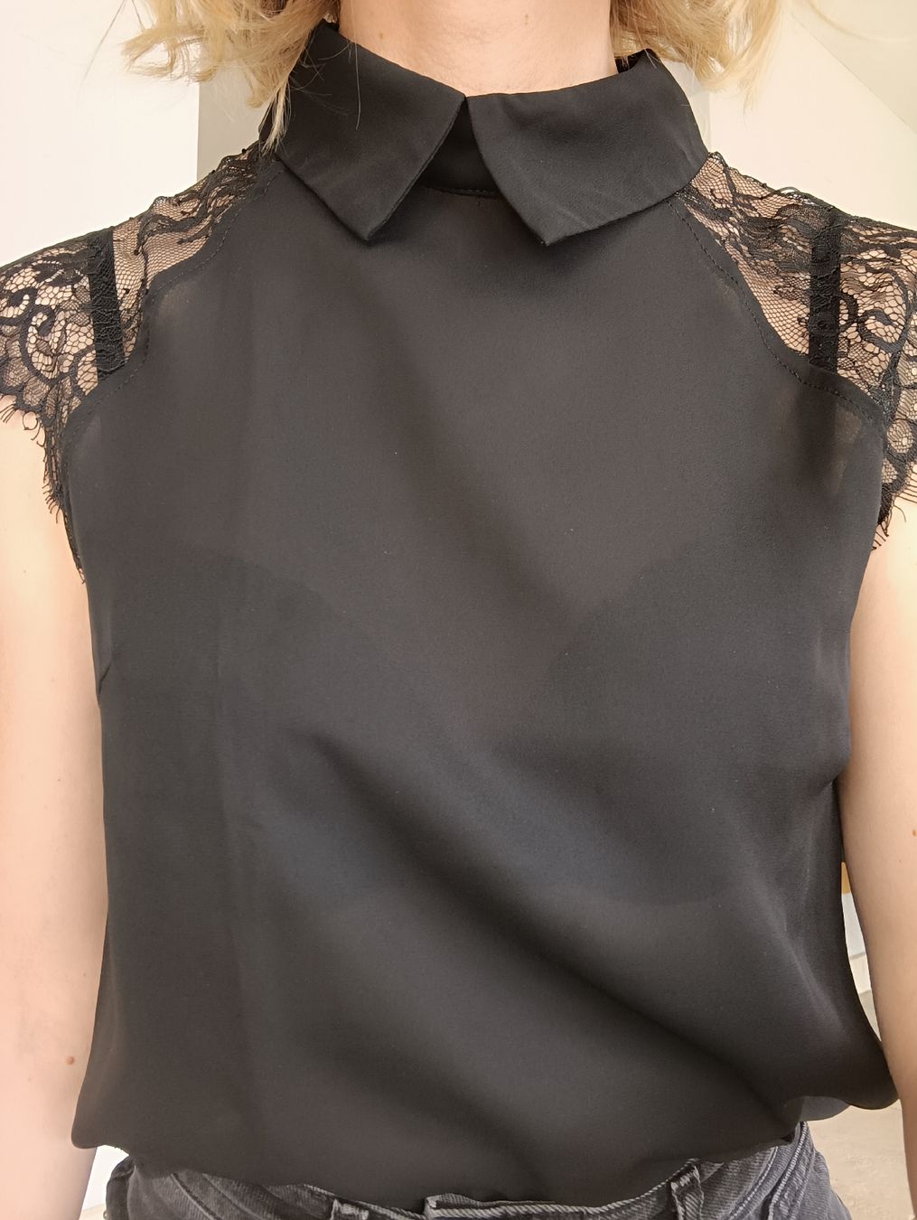Shein Blusen: CHEMISIER DENTELLE NOIR XS – Gebraucht aus Sierre von shirley04 1