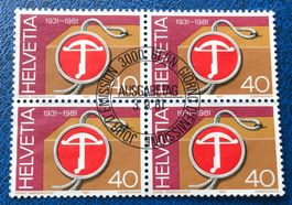 4 er Block Nr.657 mit Vollstempel Bern