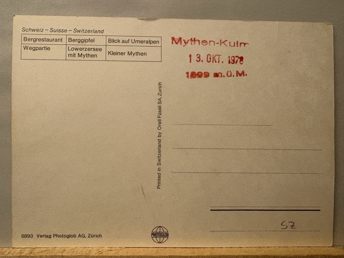 Cartoline postali: AK von Grossen Mythen – Usato da Rümlang venduto da Kartenpost1 1