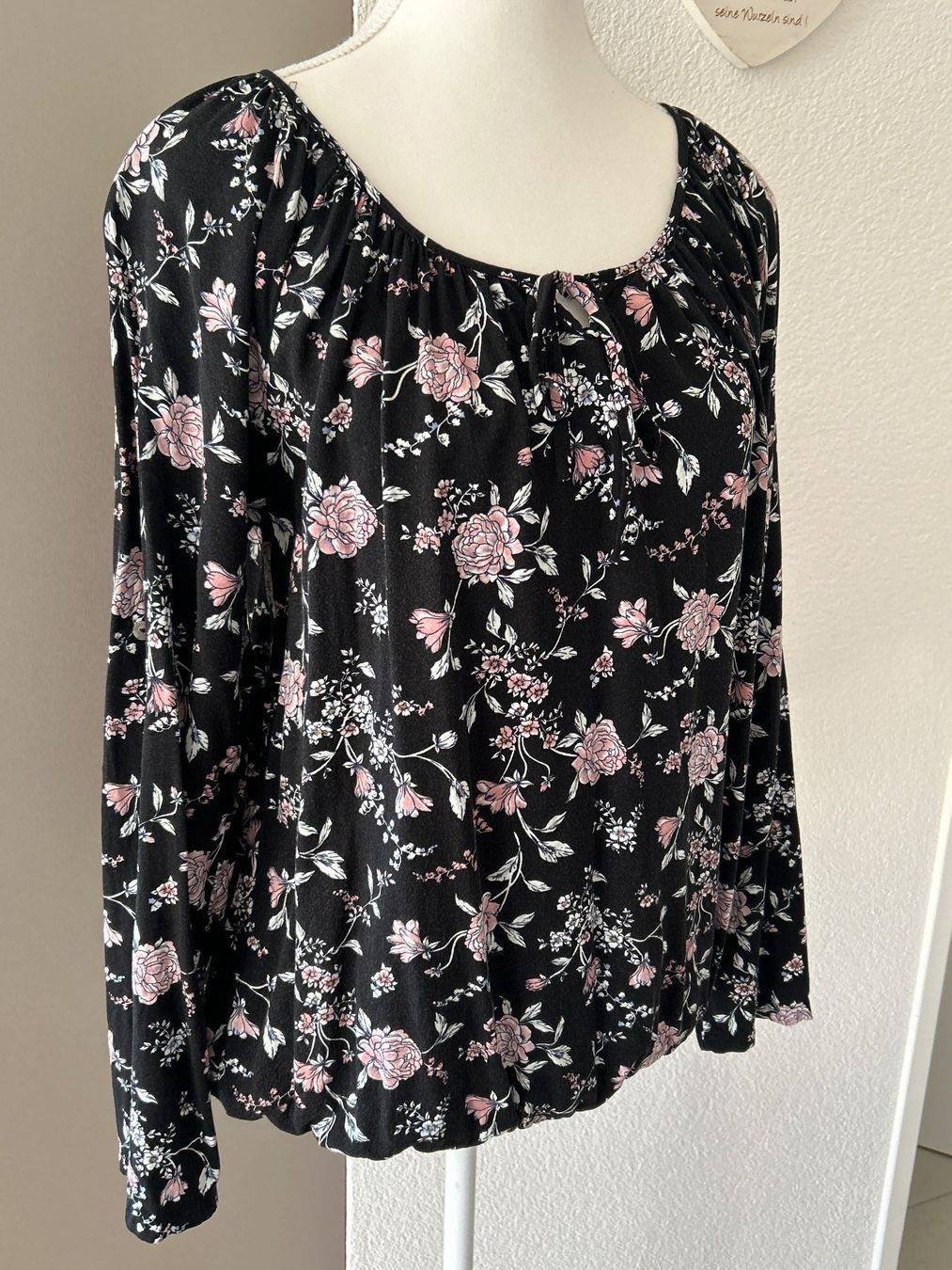 Camicette: Langarm Blusenshirt schwarz mit Muster von Chicorée Gr. M – Usato da Brunnen venduto da Nala2929 1