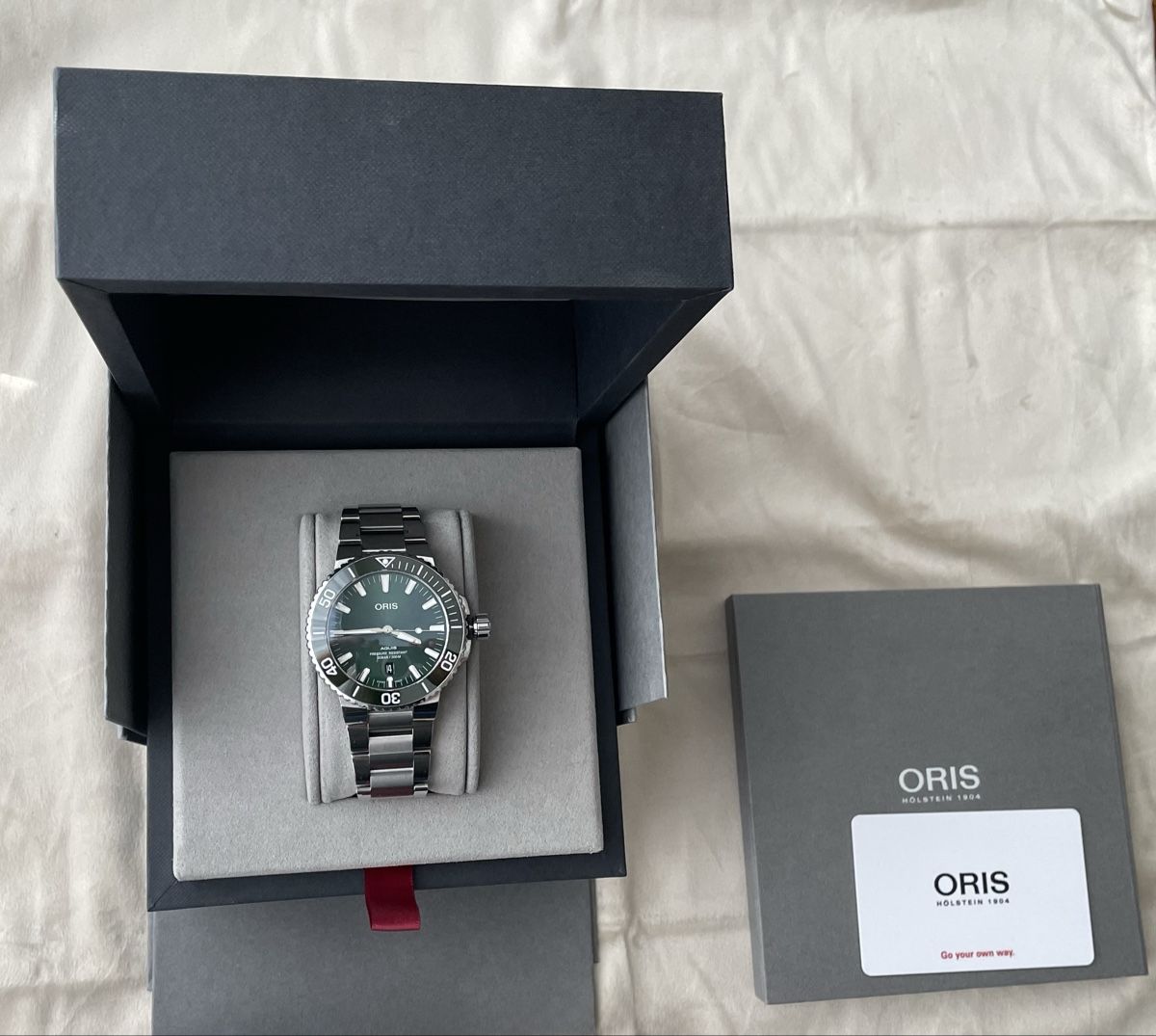 Oris Orologi: Oris Aquis Date 43.5mm Grün✅ – Usato da Frenkendorf venduto da VT06