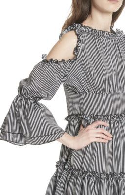 Maje Kleider: Robe Maje rayée volants taille 1 polyester neuve – Neu (gemäss Beschreibung) aus Morges von sandy069 9