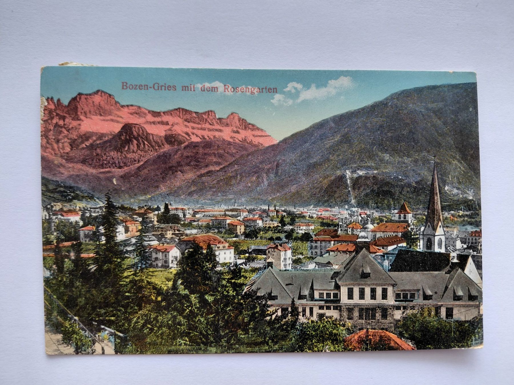 Ansichtskarten: Bozen-Gries mit Rosengarten, alte Ansichtskarte, ca. 1900! – Gebraucht aus Wattwil von yburgler