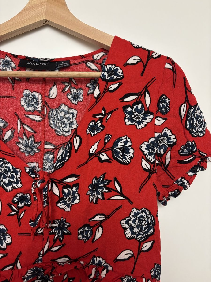 Kleider: Kleid rot geblümt Grösse M – Neu (gemäss Beschreibung) aus Allenwinden von clamel 1