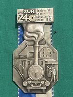 Schützenfest Medaille Urdorf 1983 Züri 24 mit Band