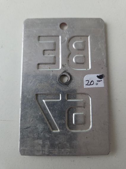 Sachs Insegne: Velonummer BE 67 plaque Velo – Usato da Schenkon venduto da Uhu007 1