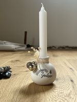 Kerzenhalter mit Kerze Weihnachtsdeko handgemacht