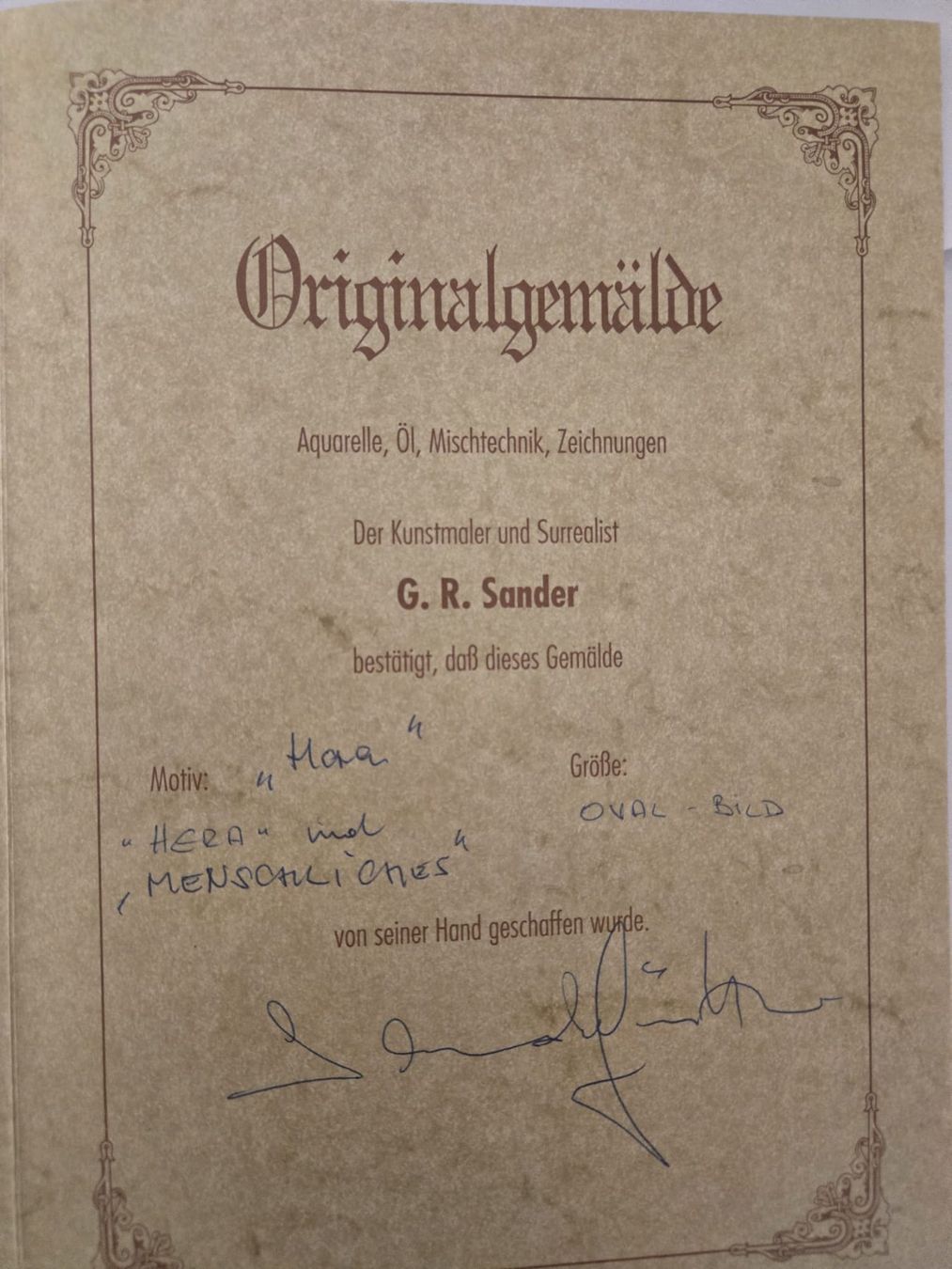 Gemälde: G. R. Sander – Originalgemälde "Hera" (1994) – Gebraucht aus Wil SG von ivo_x8cb 6