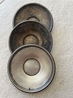 3 Tellerchen BACHRUCH, versilbertes Metall, antike Teller