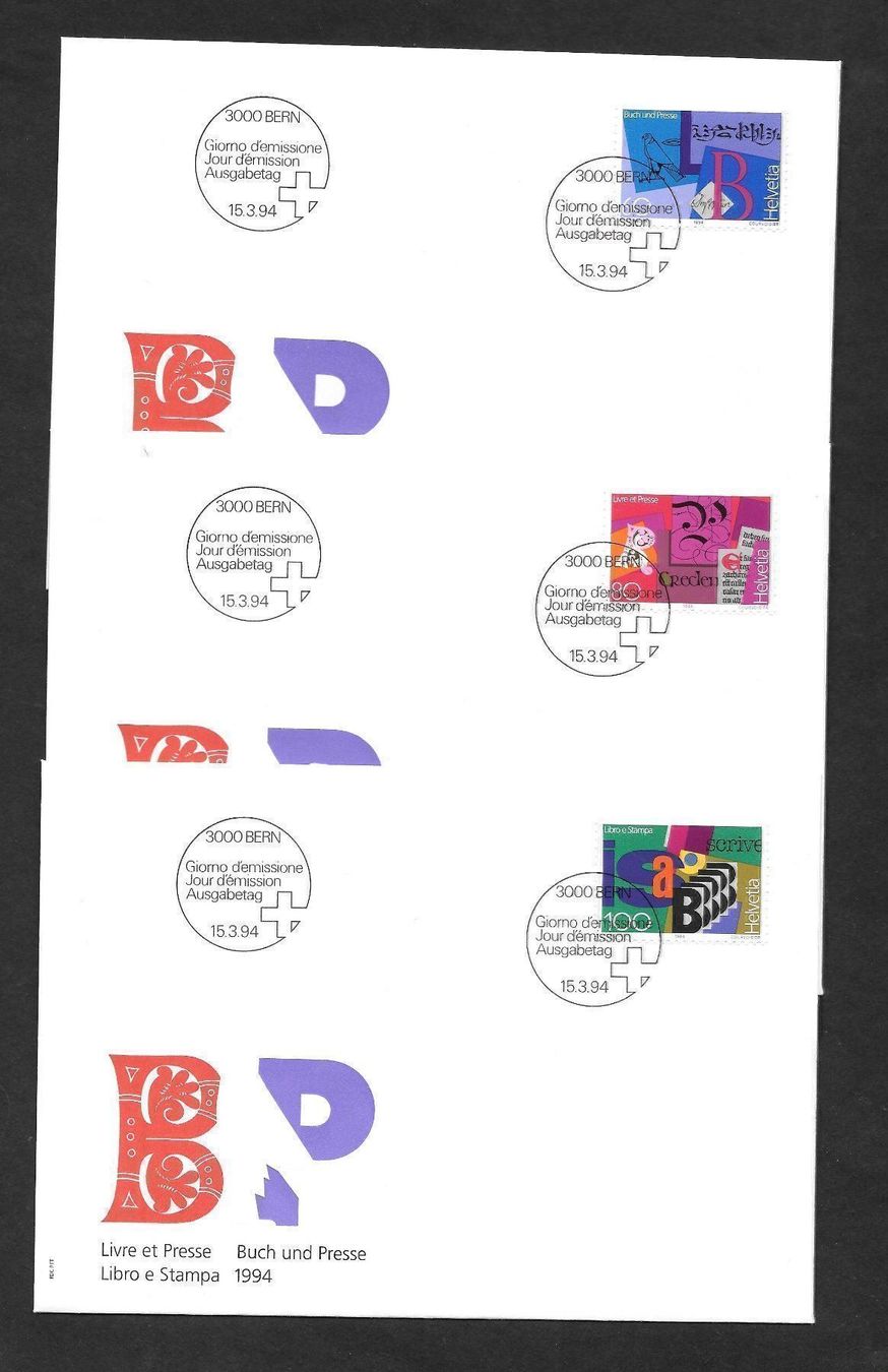 Tutti i francobolli: 3 FDC 860-862 Serie Einzelmarken ET 15.3.1994 – Nuovo (secondo la descrizione) da Olten venduto da clotaldi