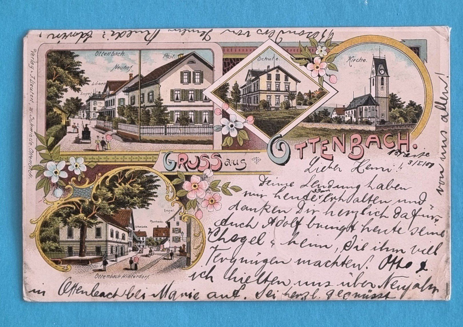 Ansichtskarten: Ottenbach - Mehrbildkarte - Litho - 1901 – Gebraucht aus Rothrist von RROENK