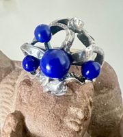 Vintage Silberring 925 – Lazurit in skulpturaler Handarbeit